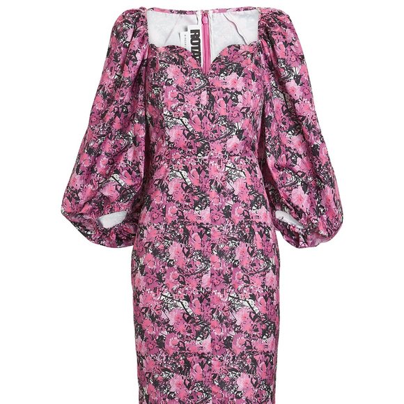 ROTATE BIRGER CHRISTENSEN Irina Pink Floral Dress Size 10 - Picture 8 of 10